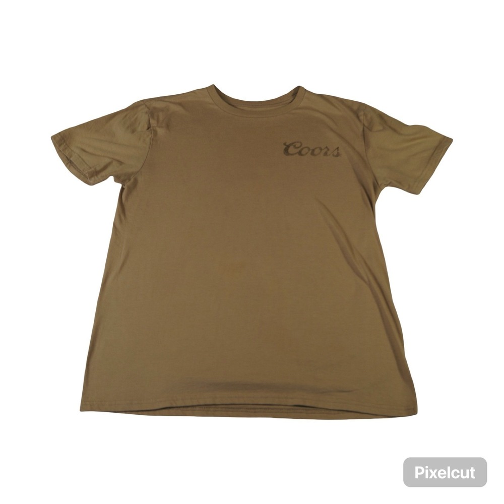 Coors Banquet T-Shirt Mens‎ Medium Brown Cotton Rodeo Bull Rider Graphic Casual